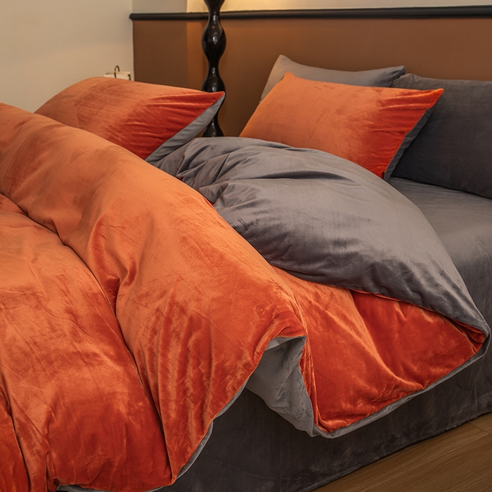 （总）女子家纺 2025新款加厚保暖纯色双拼婴儿绒宝宝绒四件套