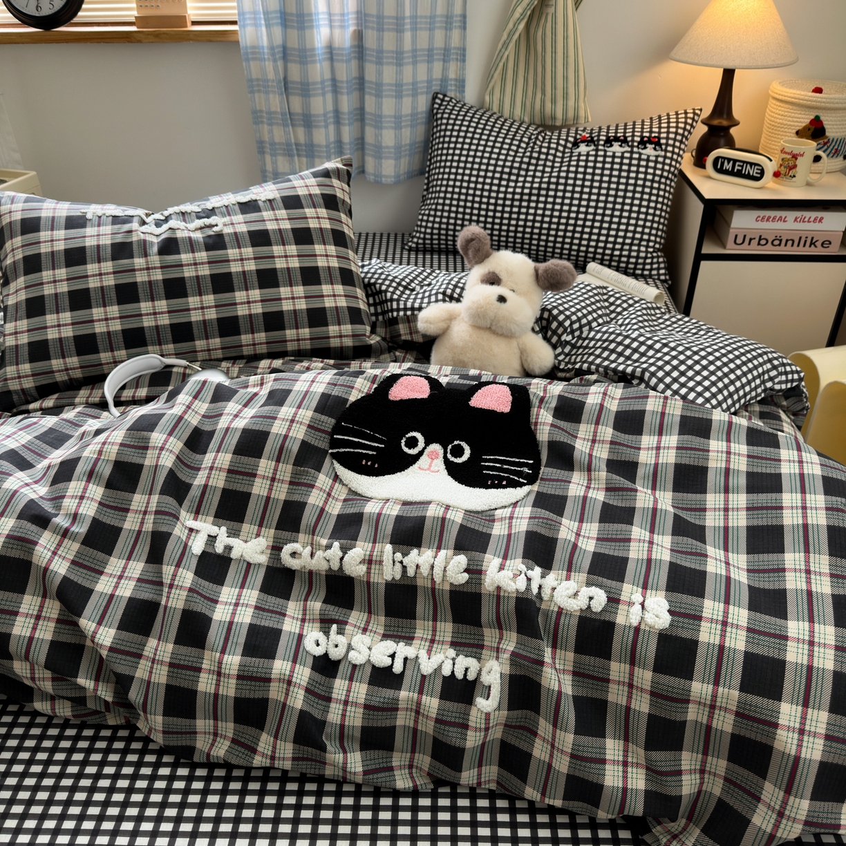 91家纺网 家纺一手货源 找家纺 （总）女子家纺 2025新款13370纯棉毛巾绣呆萌系列四件套