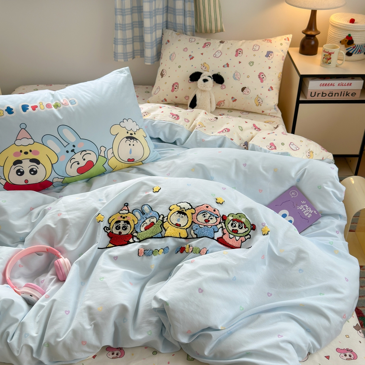 91家纺网 家纺一手货源 找家纺 （总）女子家纺 2025新款13370纯棉毛巾绣呆萌系列四件套