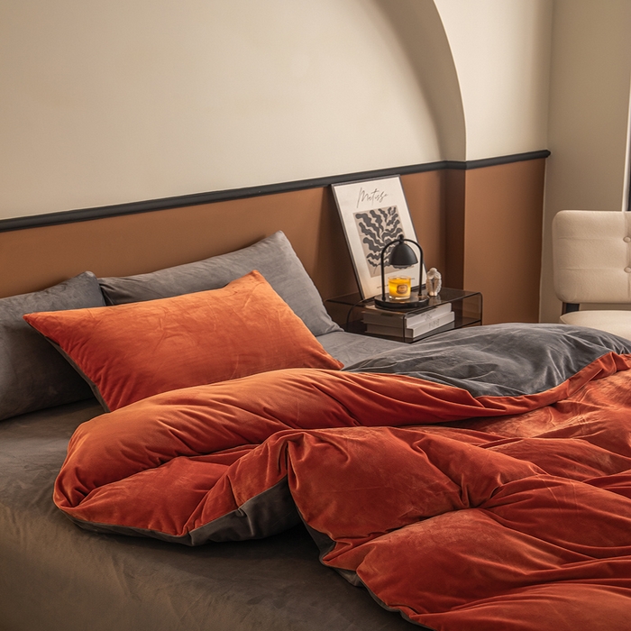 91家纺网 家纺一手货源 找家纺 （总）女子家纺 2025新款加厚保暖纯色双拼婴儿绒宝宝绒四件套