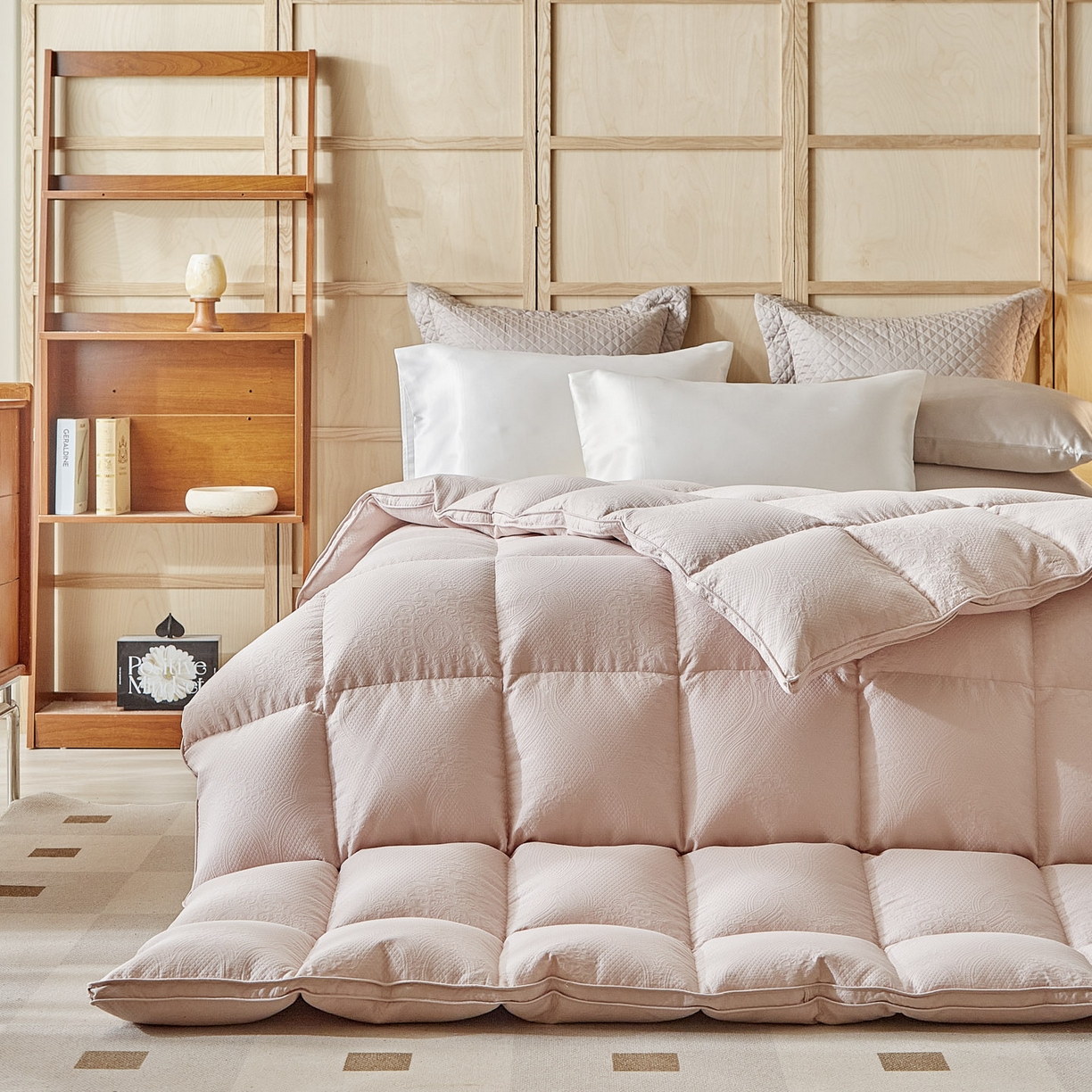 91家纺网 家纺一手货源 找家纺 （总）暖羽屋羽绒馆 2025新款绒子含量95鸭绒  莫代尔混纺95白鸭绒被双人鸭绒 b面 羽绒被子冬被芯