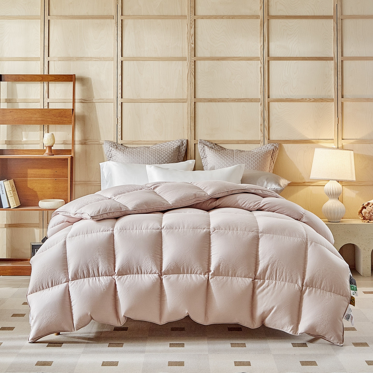 91家纺网 家纺一手货源 找家纺 暖羽屋羽绒馆 2025新款绒子含量95鸭绒  莫代尔混纺95白鸭绒被双人鸭绒 b面 羽绒被子冬被芯 馨荷 