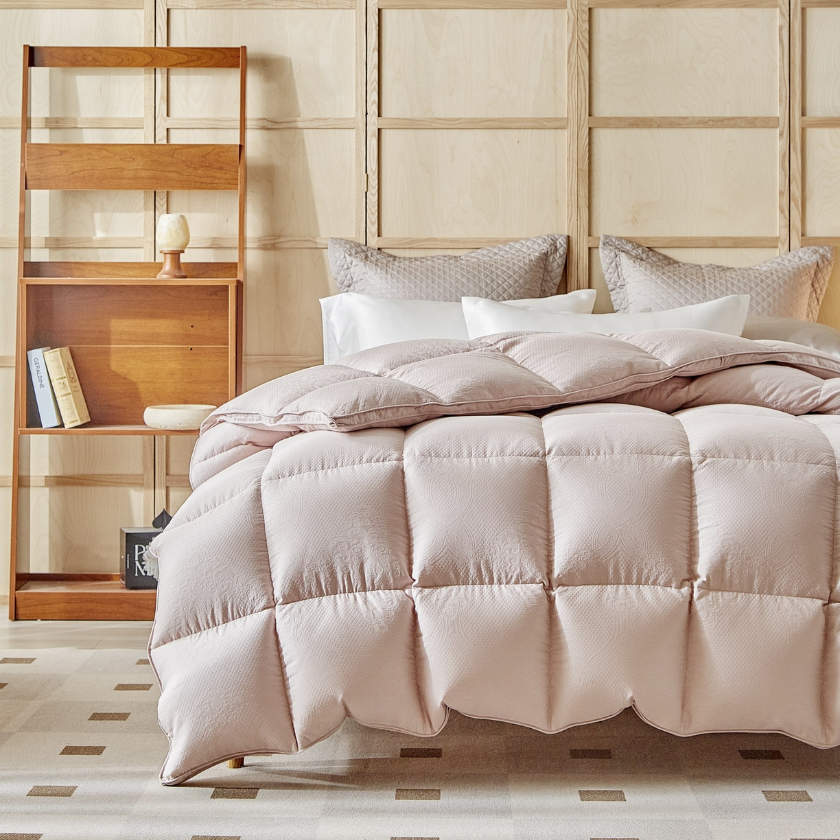 91家纺网 家纺一手货源 找家纺 暖羽屋羽绒馆 2025新款绒子含量95鸭绒  莫代尔混纺95白鸭绒被双人鸭绒 b面 羽绒被子冬被芯 馨荷 