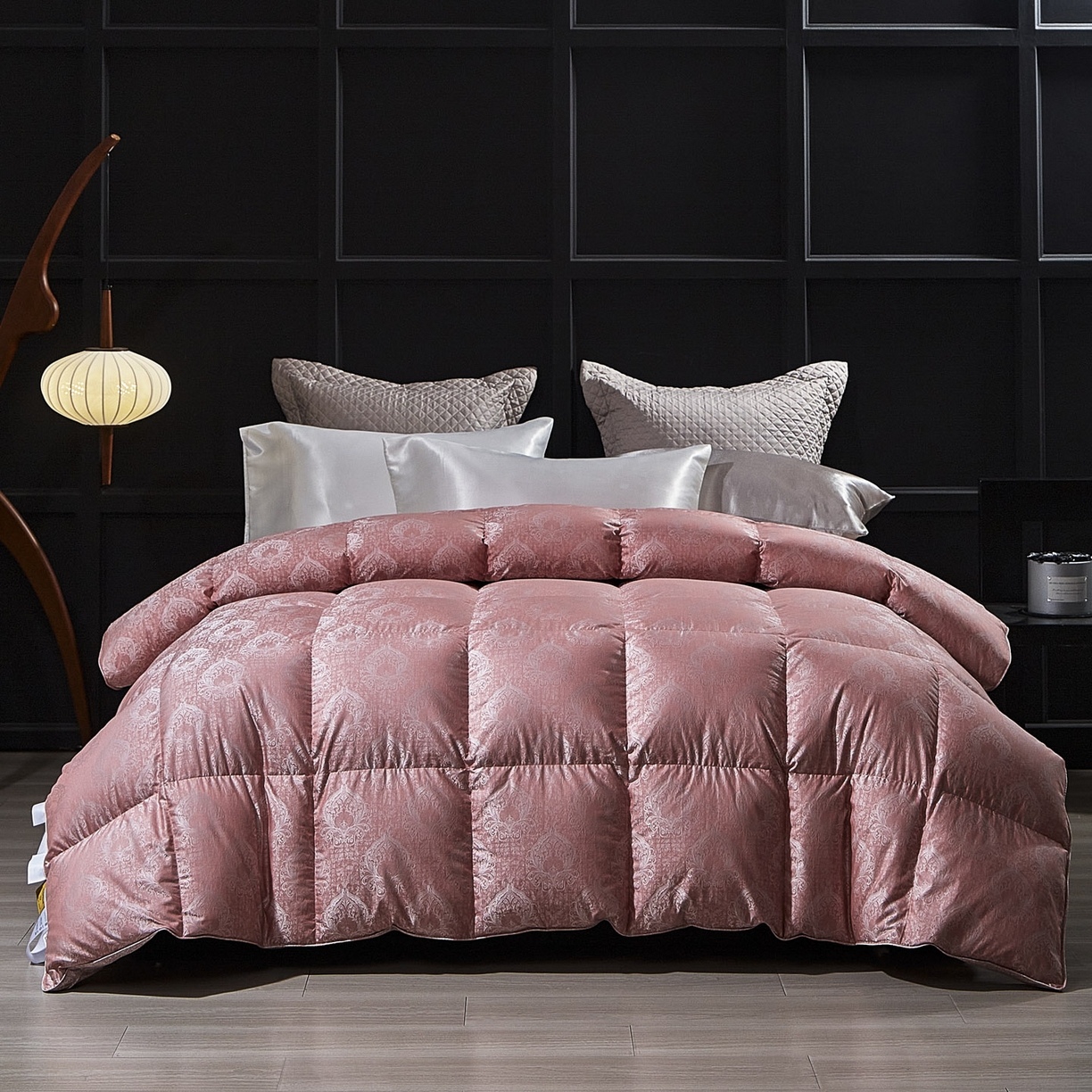 暖羽屋羽绒馆 2025新款绒子含量95鸭绒  莫代尔混纺95白鸭绒被双人鸭绒 b面 羽绒被子冬被芯 玫瑰物语 B面效果