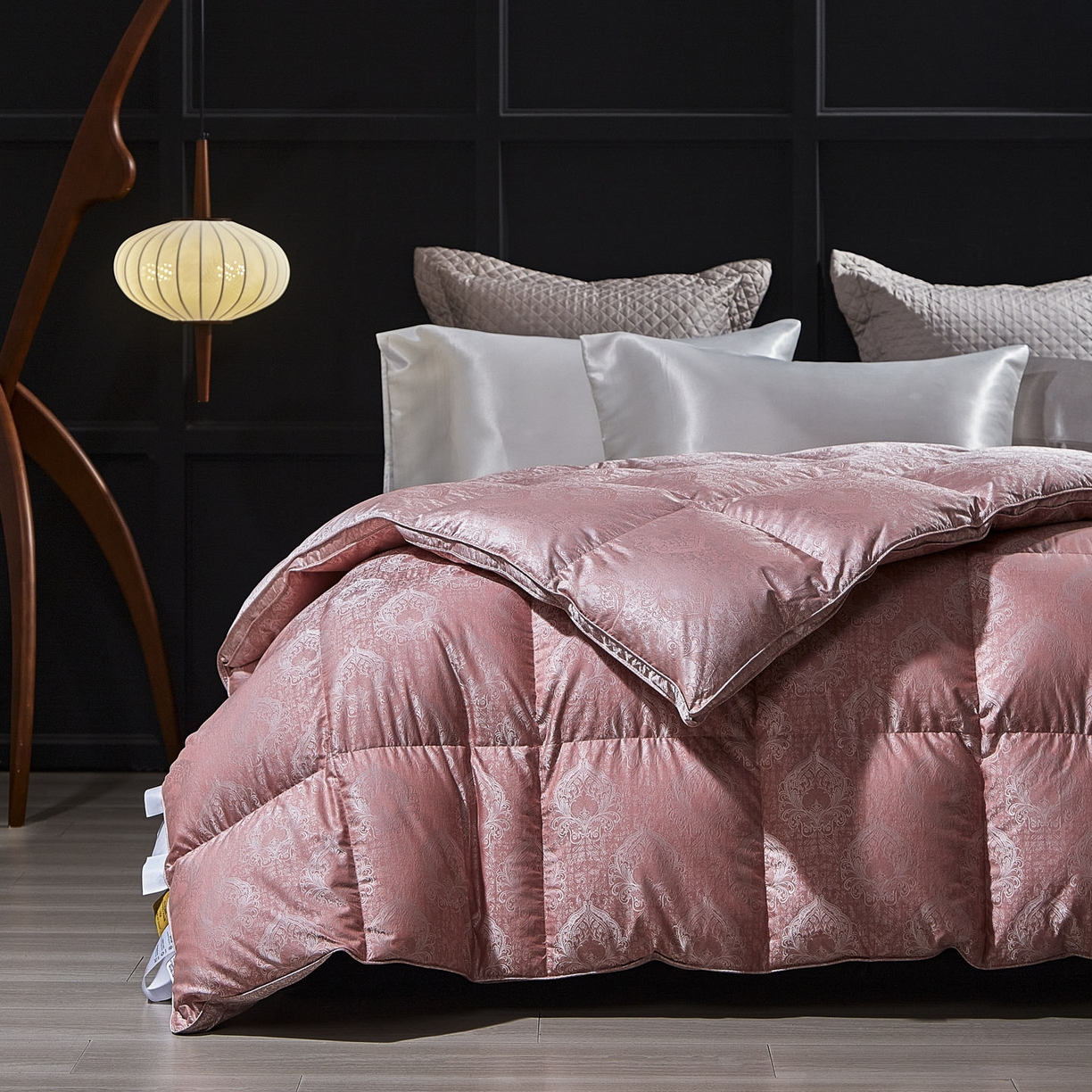 91家纺网 家纺一手货源 找家纺 暖羽屋羽绒馆 2025新款绒子含量95鸭绒  莫代尔混纺95白鸭绒被双人鸭绒 b面 羽绒被子冬被芯 玫瑰物语 B面效果