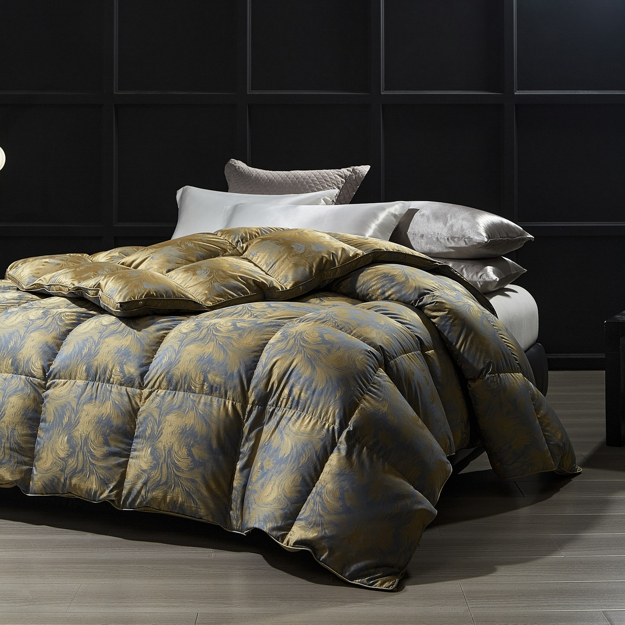 91家纺网 家纺一手货源 找家纺 暖羽屋羽绒馆 2025新款绒子含量95鸭绒  莫代尔混纺95白鸭绒被双人鸭绒 b面 羽绒被子冬被芯 清羽 B面效果