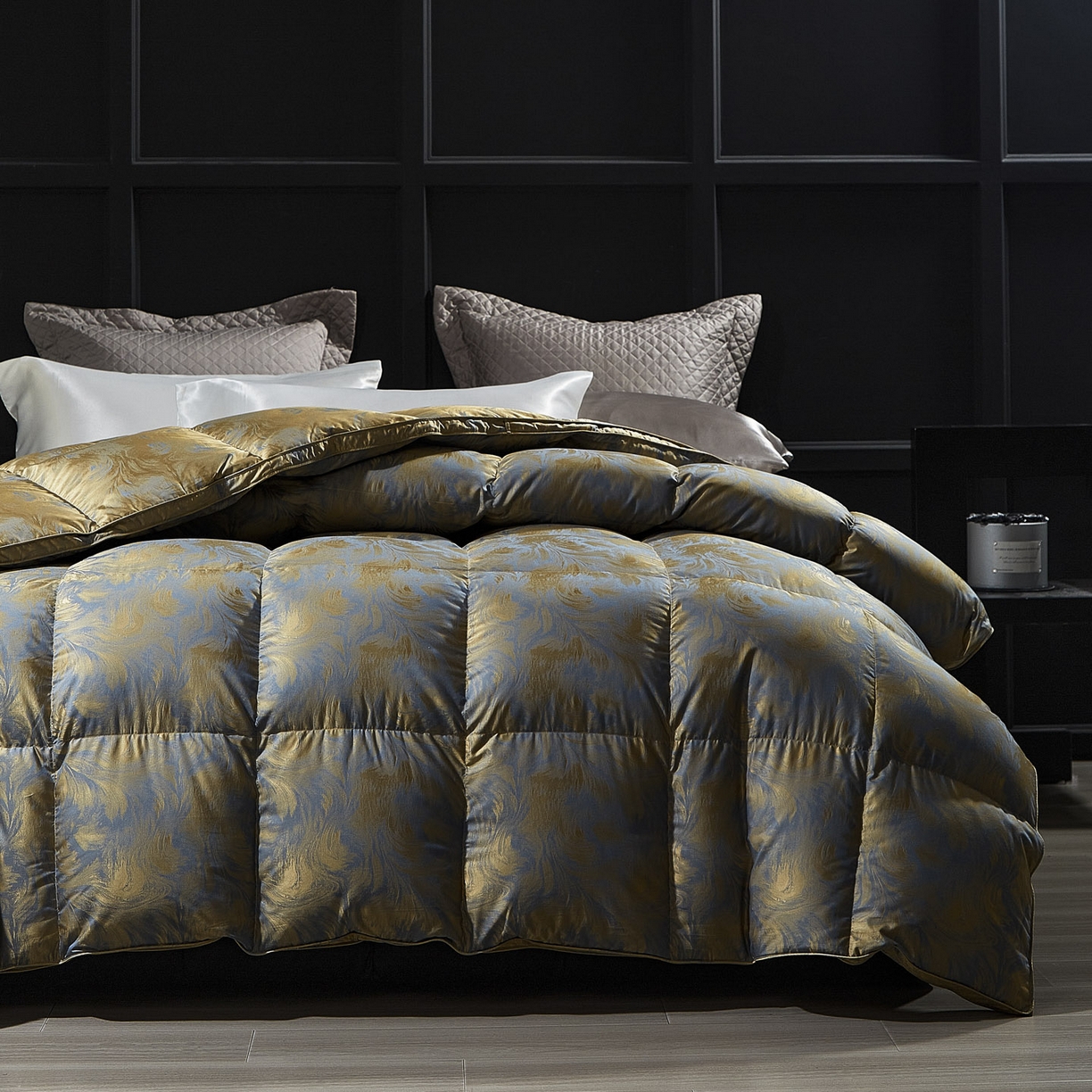 91家纺网 家纺一手货源 找家纺 暖羽屋羽绒馆 2025新款绒子含量95鸭绒  莫代尔混纺95白鸭绒被双人鸭绒 b面 羽绒被子冬被芯 清羽 B面效果