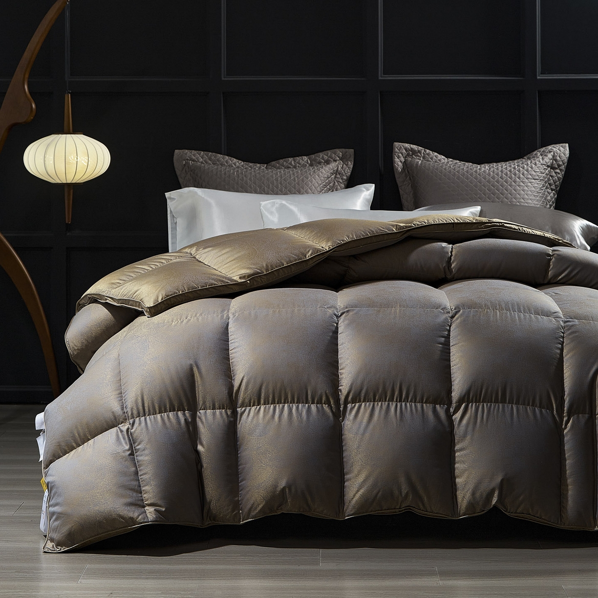 91家纺网 家纺一手货源 找家纺 暖羽屋羽绒馆 2025新款绒子含量95鸭绒  莫代尔混纺95白鸭绒被双人鸭绒 b面 羽绒被子冬被芯 D香之沁 B面效果