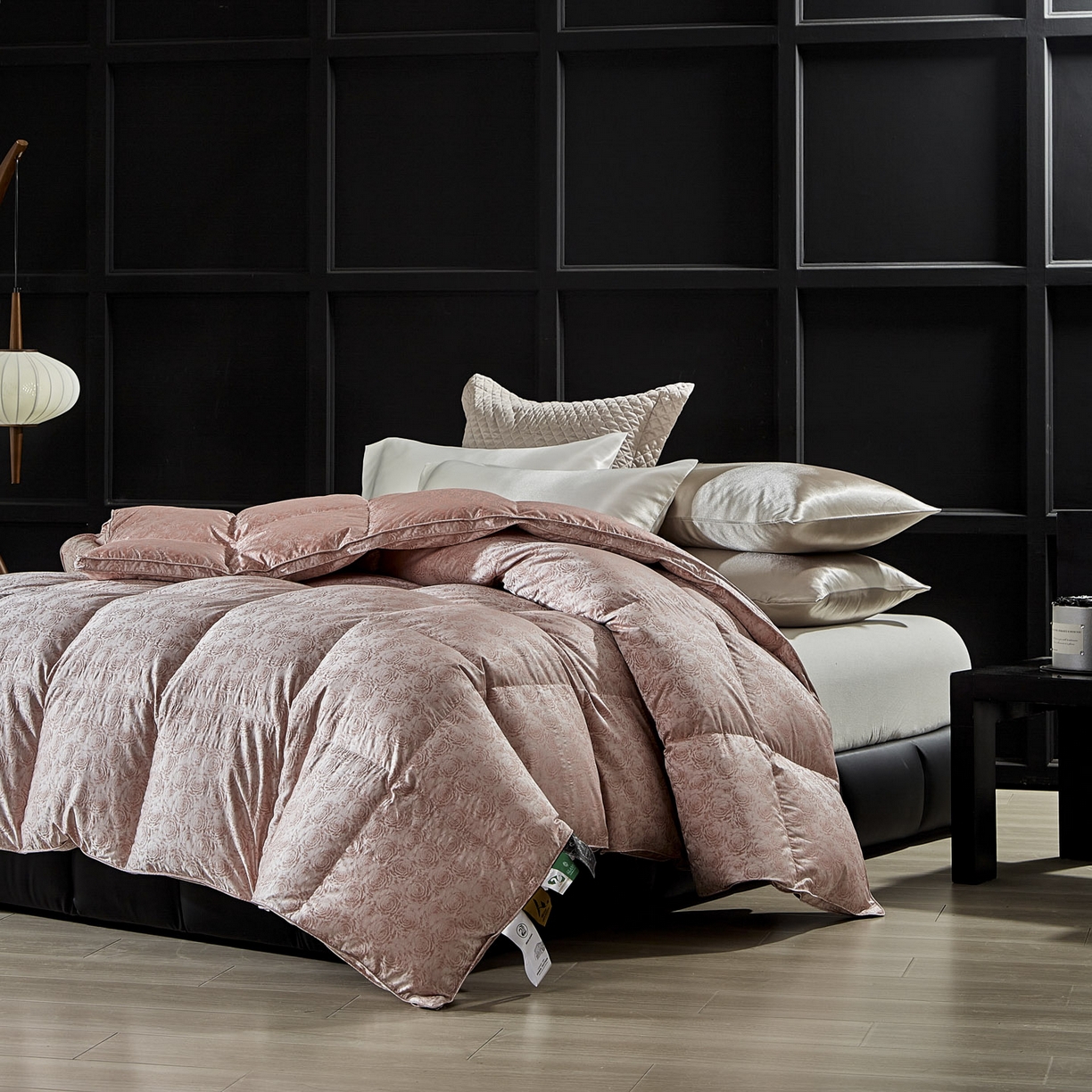 91家纺网 家纺一手货源 找家纺 暖羽屋羽绒馆 2025新款绒子含量95鸭绒  莫代尔混纺95白鸭绒被双人鸭绒 b面 羽绒被子冬被芯 D伊莲娜 B面效果