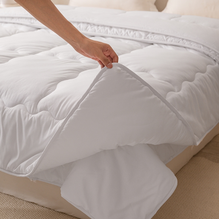 91家纺网 家纺一手货源 找家纺 天瑜家纺 2025新款磨毛冬被二合一子母被被子被芯 白色