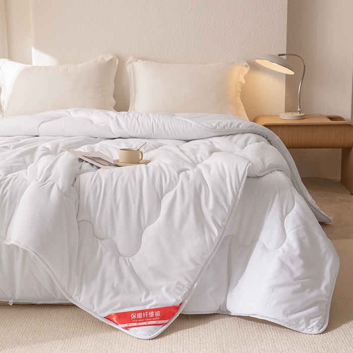 91家纺网 家纺一手货源 找家纺 天瑜家纺 2025新款磨毛冬被二合一子母被被子被芯 白色