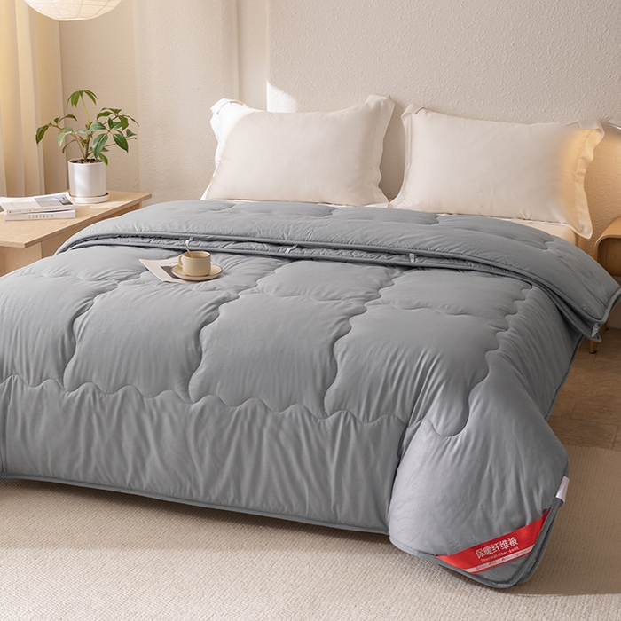 91家纺网 家纺一手货源 找家纺 天瑜家纺 2025新款磨毛冬被二合一子母被被子被芯 蓝灰色