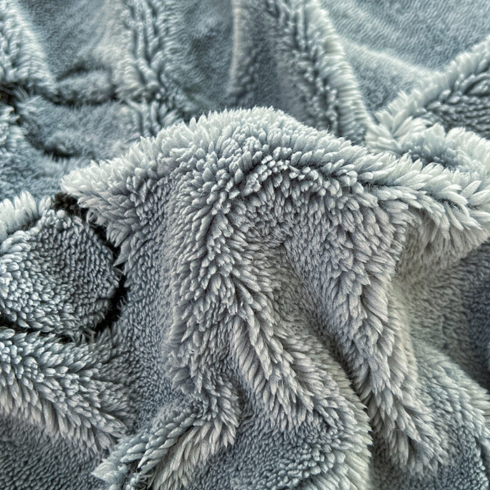 91家纺网 家纺一手货源 找家纺 欧邦 2025新款A类舒棉绒毛毯盖毯毯子-可可熊 可可熊-蓝灰