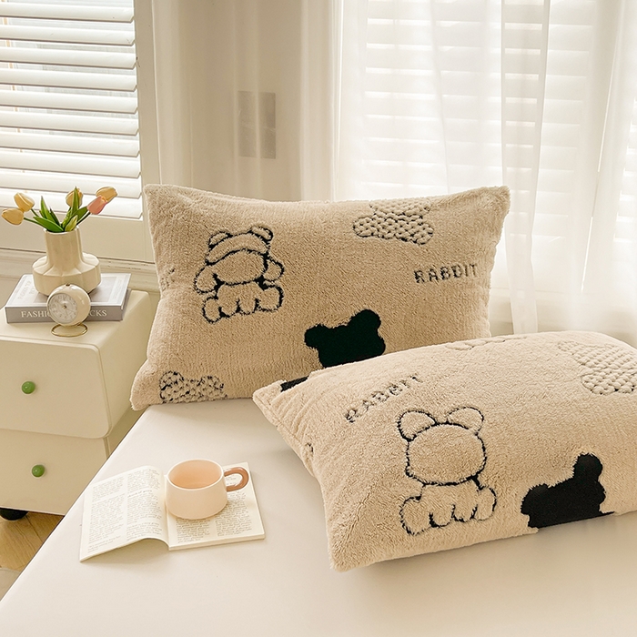 91家纺网 家纺一手货源 找家纺 欧邦 2025新款A类舒棉绒毛毯盖毯毯子-可可熊 可可熊-咖色