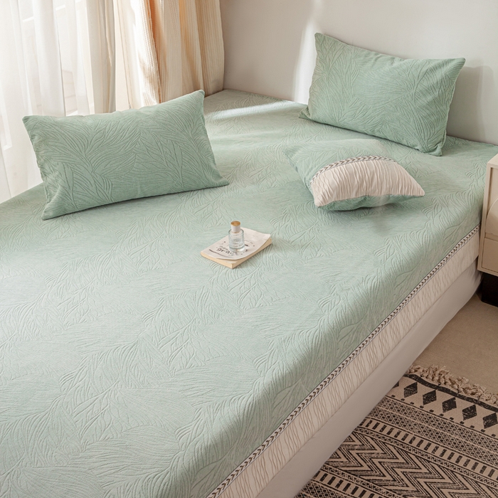 91家纺网 家纺一手货源 找家纺 （总）峻杨 2025新款雪尼尔榻榻米炕盖防滑颗粒大床单防滑耐磨机洗定制尺寸-清馨梦圆