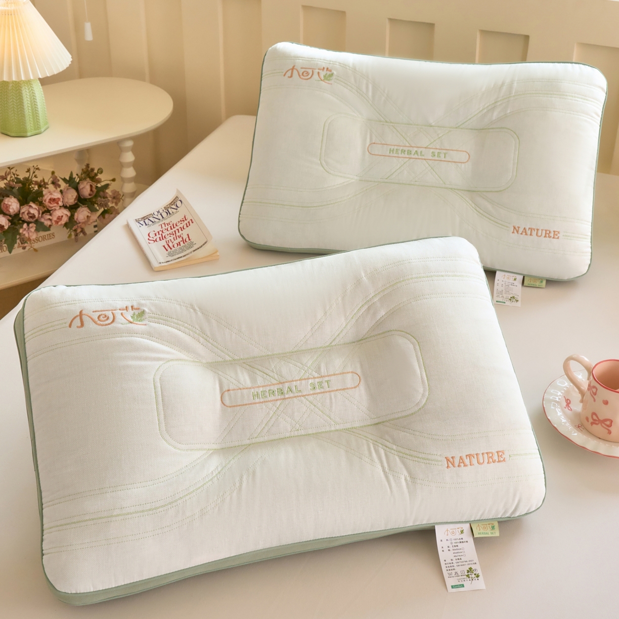 91家纺网 家纺一手货源 找家纺 （总）晚儿 2025新款全棉小可艾护颈枕枕头枕芯