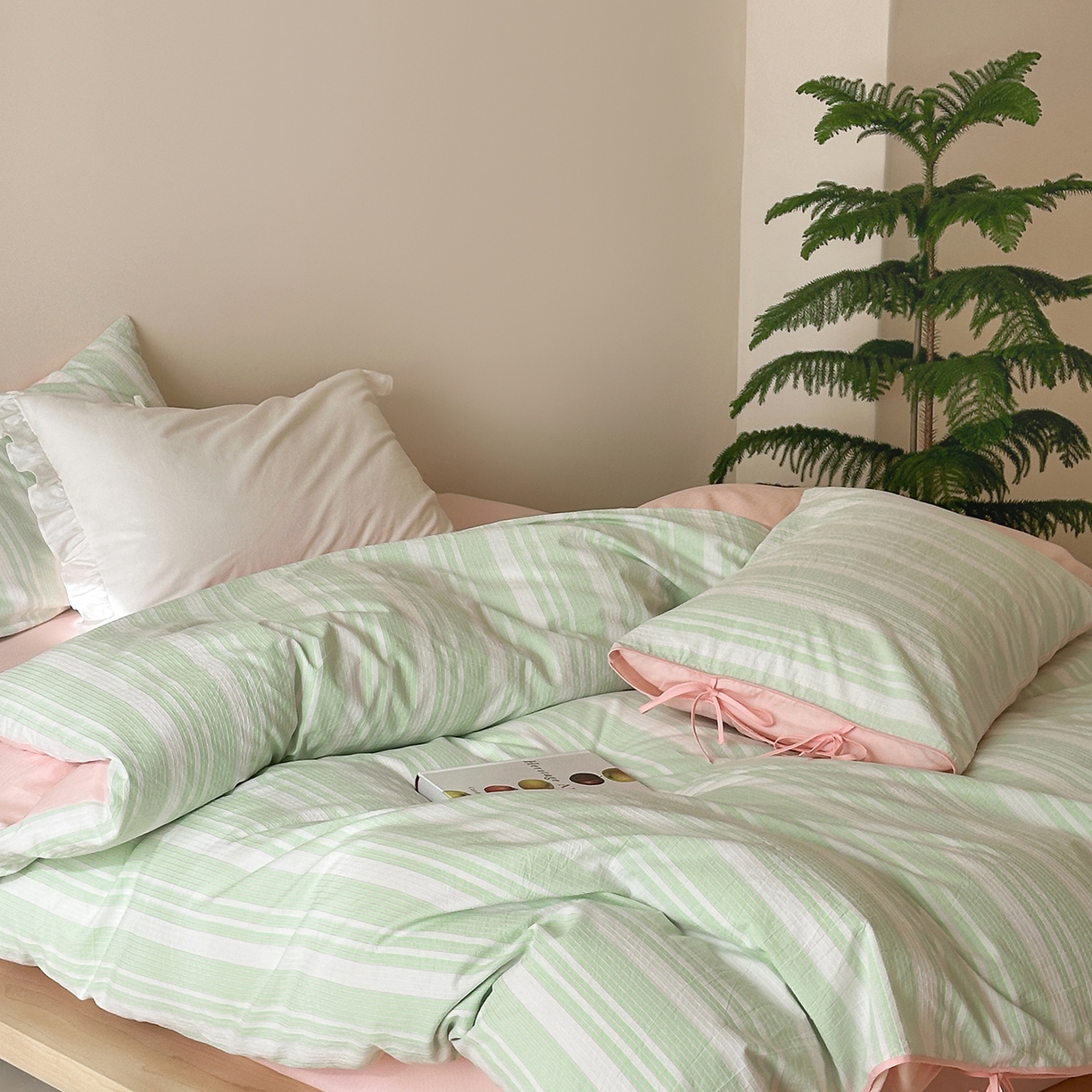 91家纺网 家纺一手货源 找家纺 （总）玛奇朵 2025新款韩系少女全棉立体提花四件套-