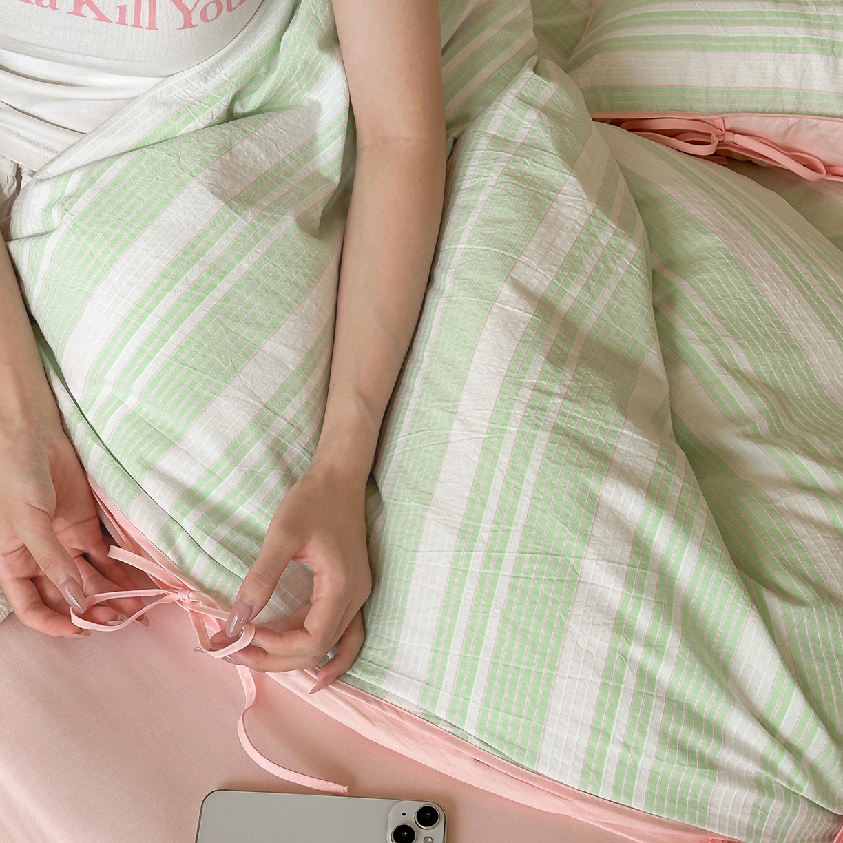 91家纺网 家纺一手货源 找家纺 （总）玛奇朵 2025新款韩系少女全棉立体提花四件套-