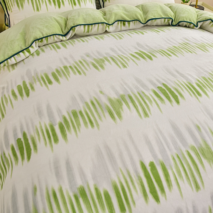 91家纺网 家纺一手货源 找家纺 赫本 2025新品8斤爆品牛奶绒四件套床裙款金雕绒法莱绒四套件 趣生活