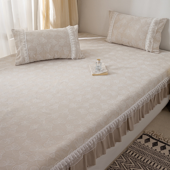 91家纺网 家纺一手货源 找家纺 （总）峻杨 2025新款亲肤透气雪尼尔榻榻米防滑耐磨床盖四季通用高级可定制炕盖-三叶草