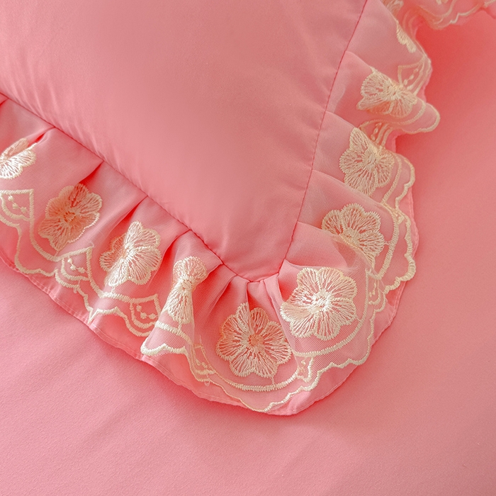 91家纺网 家纺一手货源 找家纺 （总）后庭寝室 2025新款亲肤花边蕾丝床裙四件套-繁花似锦系列