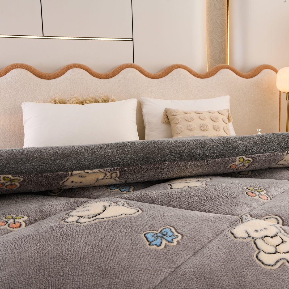 91家纺网 家纺一手货源 找家纺 南北家居 2025新款AB版雪花绒羊羔绒冬被被子被芯 小时光