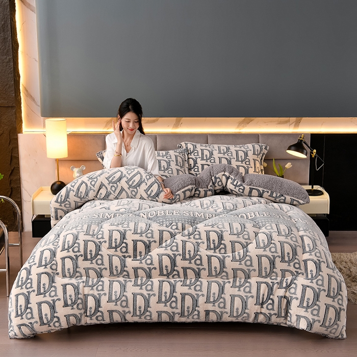 91家纺网 家纺一手货源 找家纺 南北家居 2025新款AB版雪花绒羊羔绒冬被被子被芯 D时代