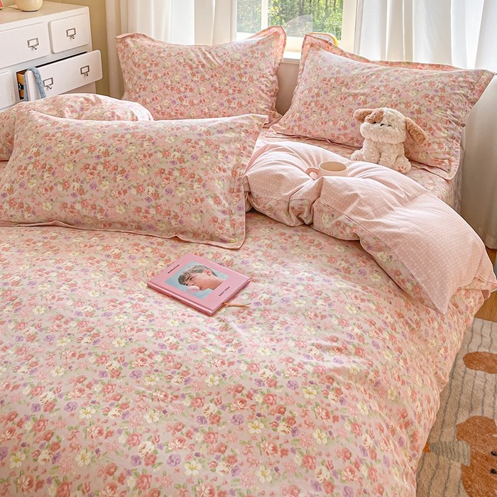 91家纺网 家纺一手货源 找家纺 花梦欣 2025新款全棉印花单品系列-四件套柏林梦境豆沙