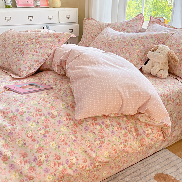 91家纺网 家纺一手货源 找家纺 花梦欣 2025新款全棉印花单品系列-四件套柏林梦境豆沙