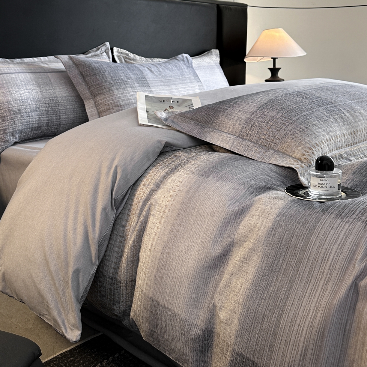 91家纺网 家纺一手货源 找家纺 海洋家纺 2025新款100%全棉磨毛数码印花四件套加厚全棉四件套-提供买家秀 拾光 蓝