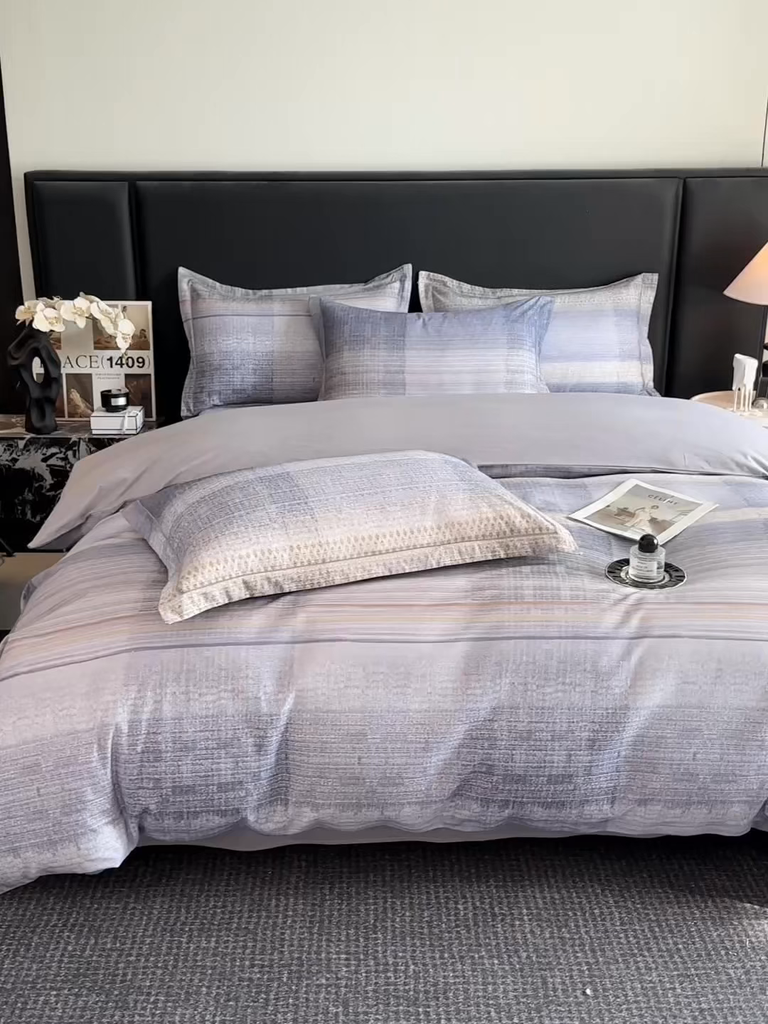 91家纺网 家纺一手货源 找家纺 海洋家纺 2025新款100%全棉磨毛数码印花四件套加厚全棉四件套-提供买家秀 拾光 蓝