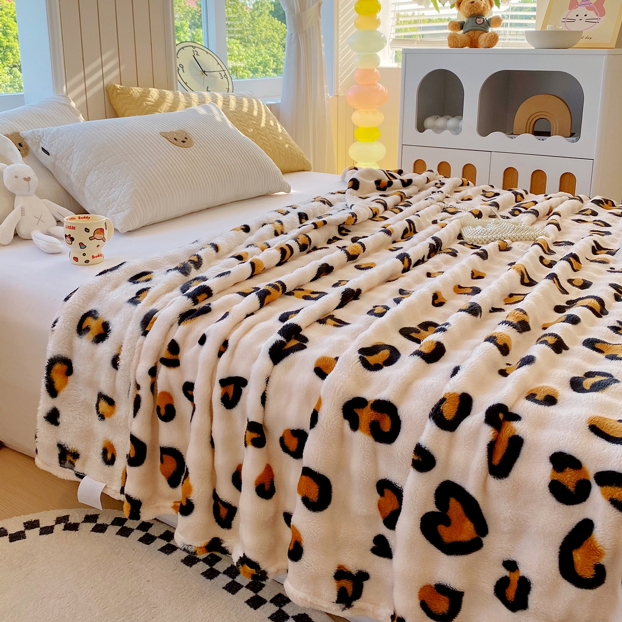 91家纺网 家纺一手货源 找家纺 爱彼家纺 2025秋冬新款高克重简约印花泡泡绒毯多功能毯毛毯毯子 托斯卡纳的纹