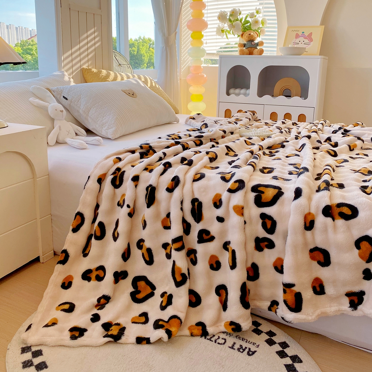 91家纺网 家纺一手货源 找家纺 爱彼家纺 2025秋冬新款高克重简约印花泡泡绒毯多功能毯毛毯毯子 托斯卡纳的纹