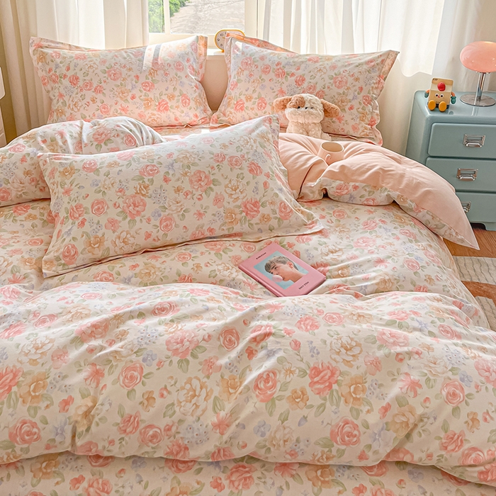 91家纺网 家纺一手货源 找家纺 花梦欣 2025新款全棉印花单品系列-四件套花恋