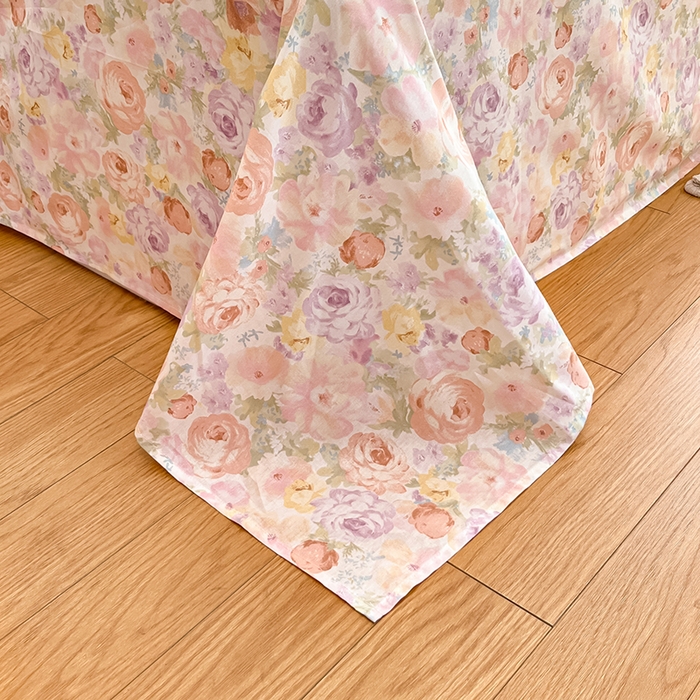 91家纺网 家纺一手货源 找家纺 花梦欣 2025新款全棉印花单品系列-四件套悦下花影