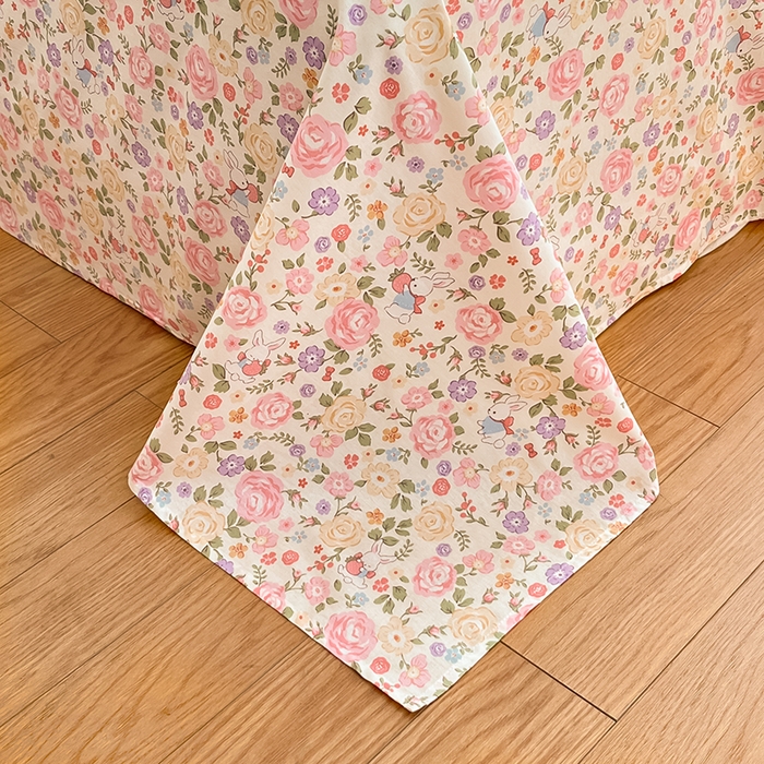 91家纺网 家纺一手货源 找家纺 花梦欣 2025新款全棉印花单品系列-四件套花园芬芳