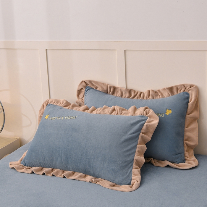 91家纺网 家纺一手货源 找家纺 湘雪家居  2025新款高克重纯色刺绣牛奶绒床单款系列四件套-提供买家秀 钟爱款-宾利兰