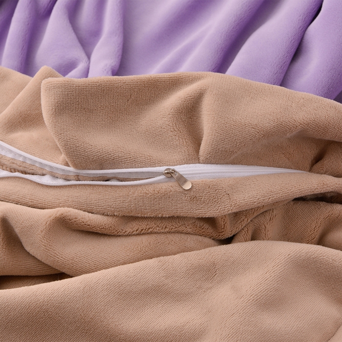 91家纺网 家纺一手货源 找家纺 湘雪家居  2025新款高克重纯色刺绣牛奶绒床单款系列四件套-提供买家秀 钟爱款-熏韵紫