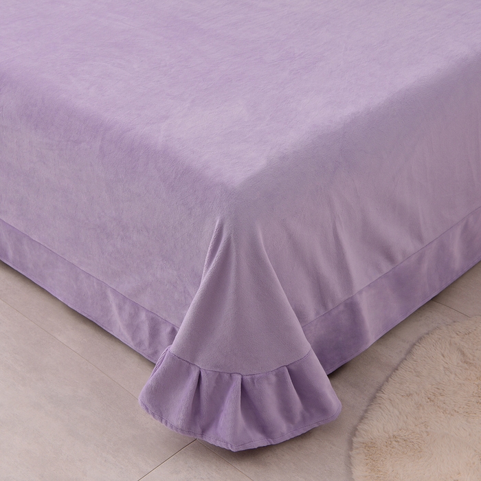 91家纺网 家纺一手货源 找家纺 湘雪家居  2025新款高克重纯色刺绣牛奶绒床单款系列四件套-提供买家秀 钟爱款-熏韵紫