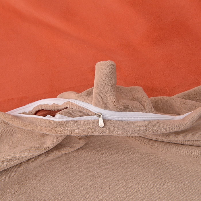 91家纺网 家纺一手货源 找家纺 湘雪家居  2025新款高克重纯色刺绣牛奶绒床单款系列四件套-提供买家秀 星语款-橙橘色