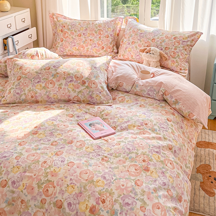 91家纺网 家纺一手货源 找家纺 花梦欣 2025新款全棉印花单品系列-单被套悦下花影