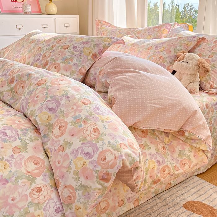 91家纺网 家纺一手货源 找家纺 花梦欣 2025新款全棉印花单品系列-单被套悦下花影