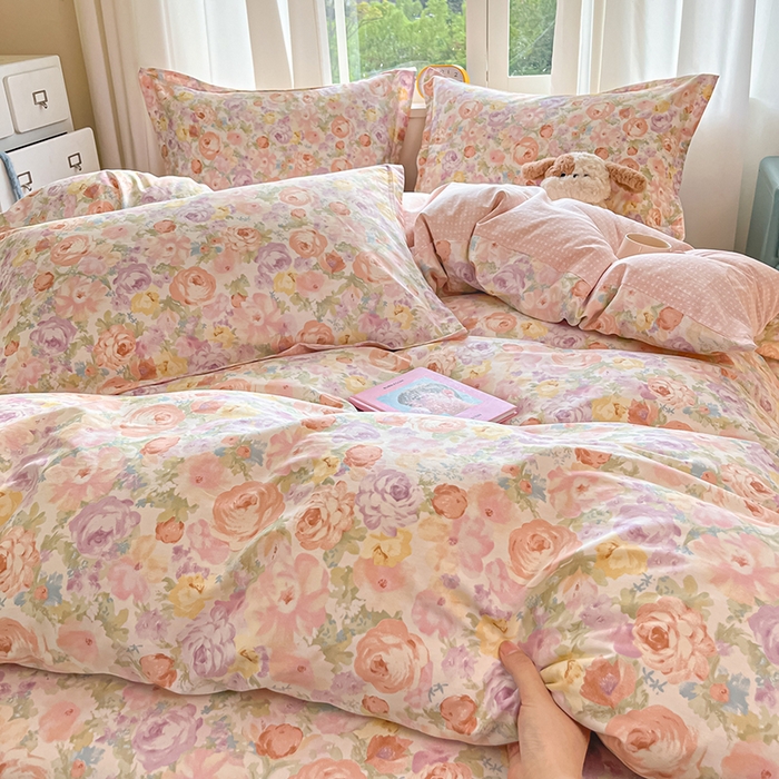 91家纺网 家纺一手货源 找家纺 花梦欣 2025新款全棉印花单品系列-单被套悦下花影