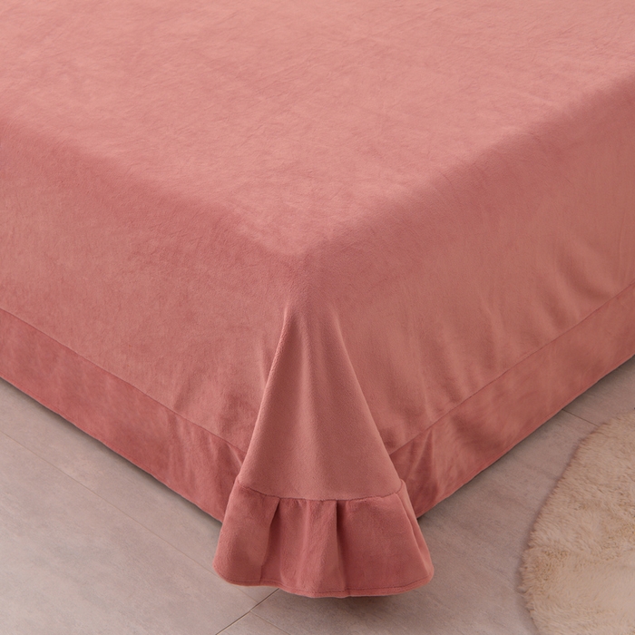 91家纺网 家纺一手货源 找家纺 湘雪家居  2025新款高克重纯色刺绣牛奶绒床单款系列四件套-提供买家秀 星语款-浅豆沙