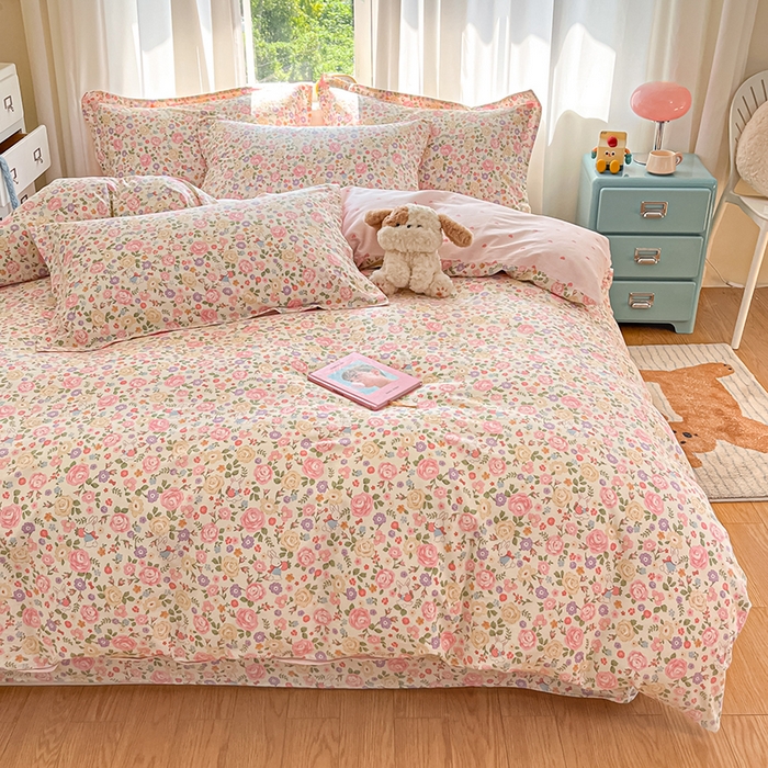 91家纺网 家纺一手货源 找家纺 花梦欣 2025新款全棉印花单品系列-单被套花园芬芳
