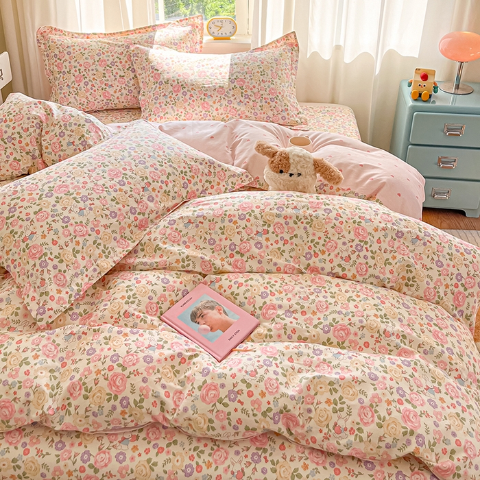 91家纺网 家纺一手货源 找家纺 花梦欣 2025新款全棉印花单品系列-单被套花园芬芳