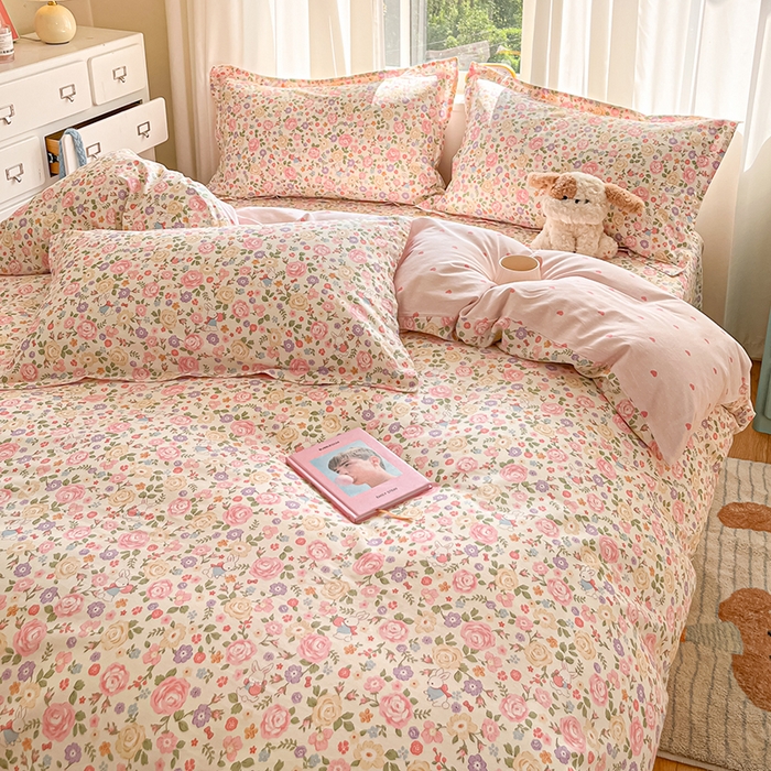 91家纺网 家纺一手货源 找家纺 花梦欣 2025新款全棉印花单品系列-单被套花园芬芳