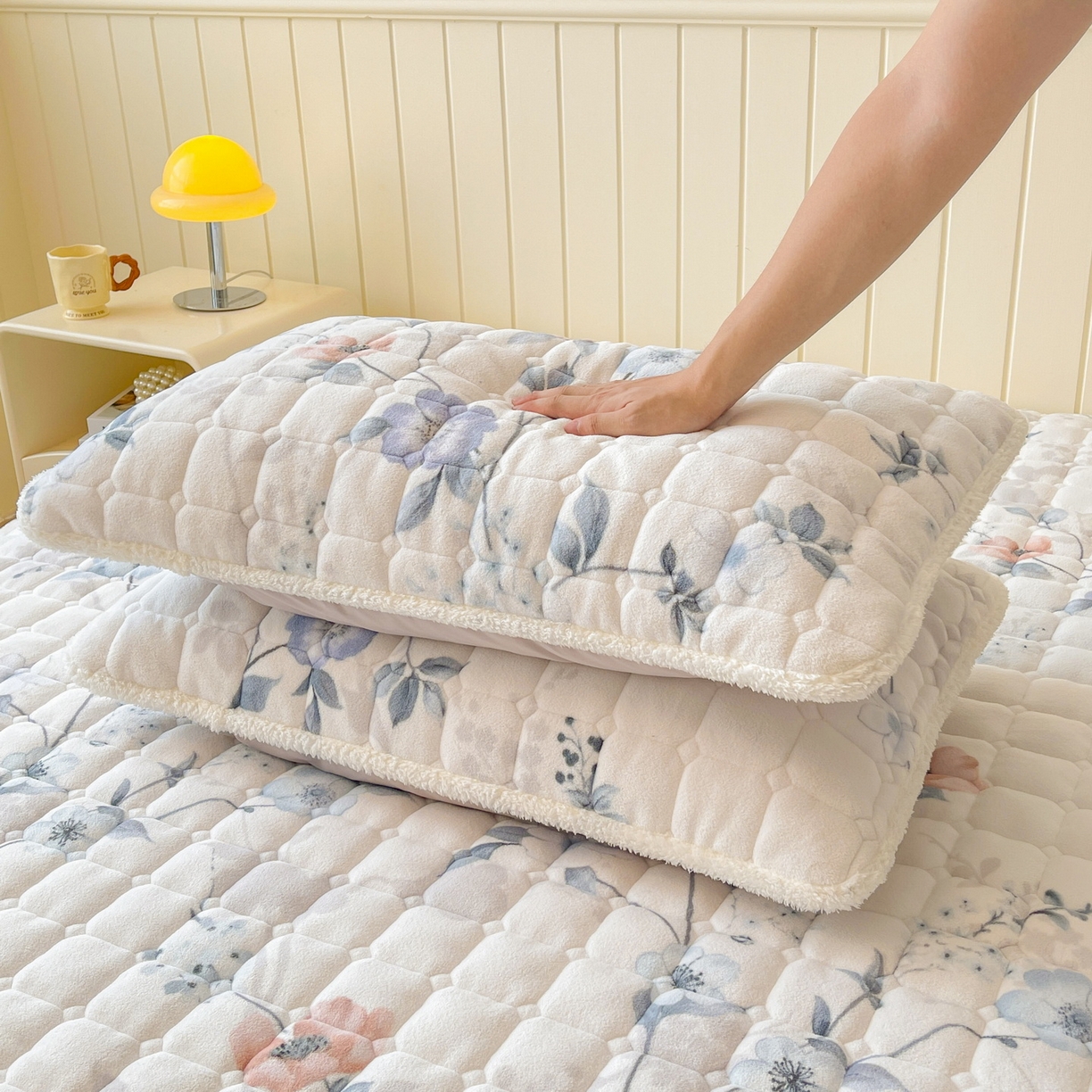 91家纺网 家纺一手货源 找家纺 LIFE.丽芙 2025秋冬新款A类牛奶绒加厚保暖夹棉枕套-包边款 司藤