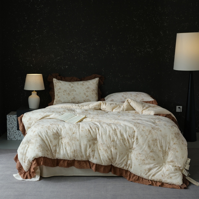 91家纺网 家纺一手货源 找家纺 （总）桂雅居 2025新款自然麻棉麻印花懒人被被子被芯