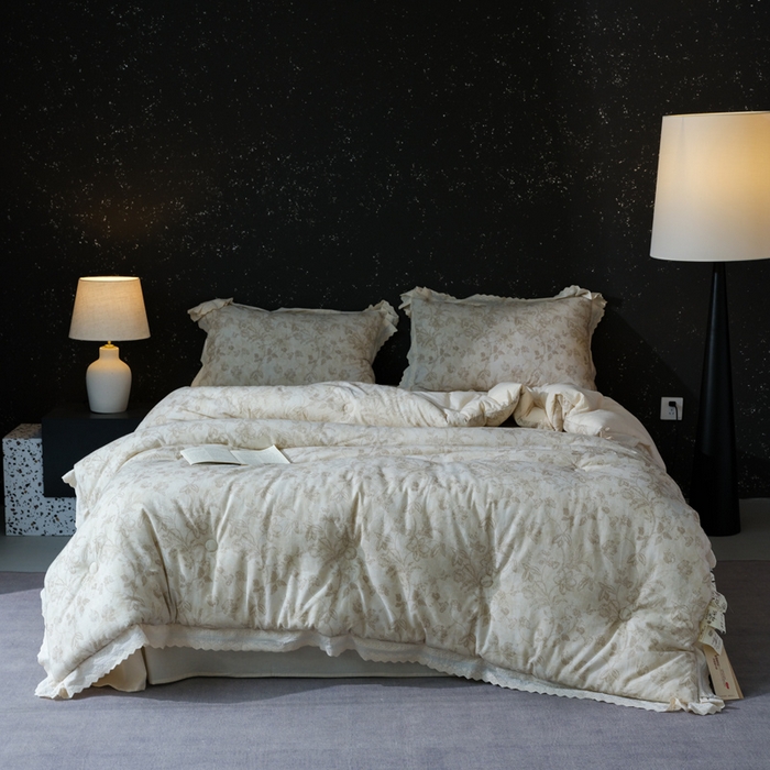 91家纺网 家纺一手货源 找家纺 桂雅居 2025新款自然麻棉麻印花懒人被被子被芯 七月唱片